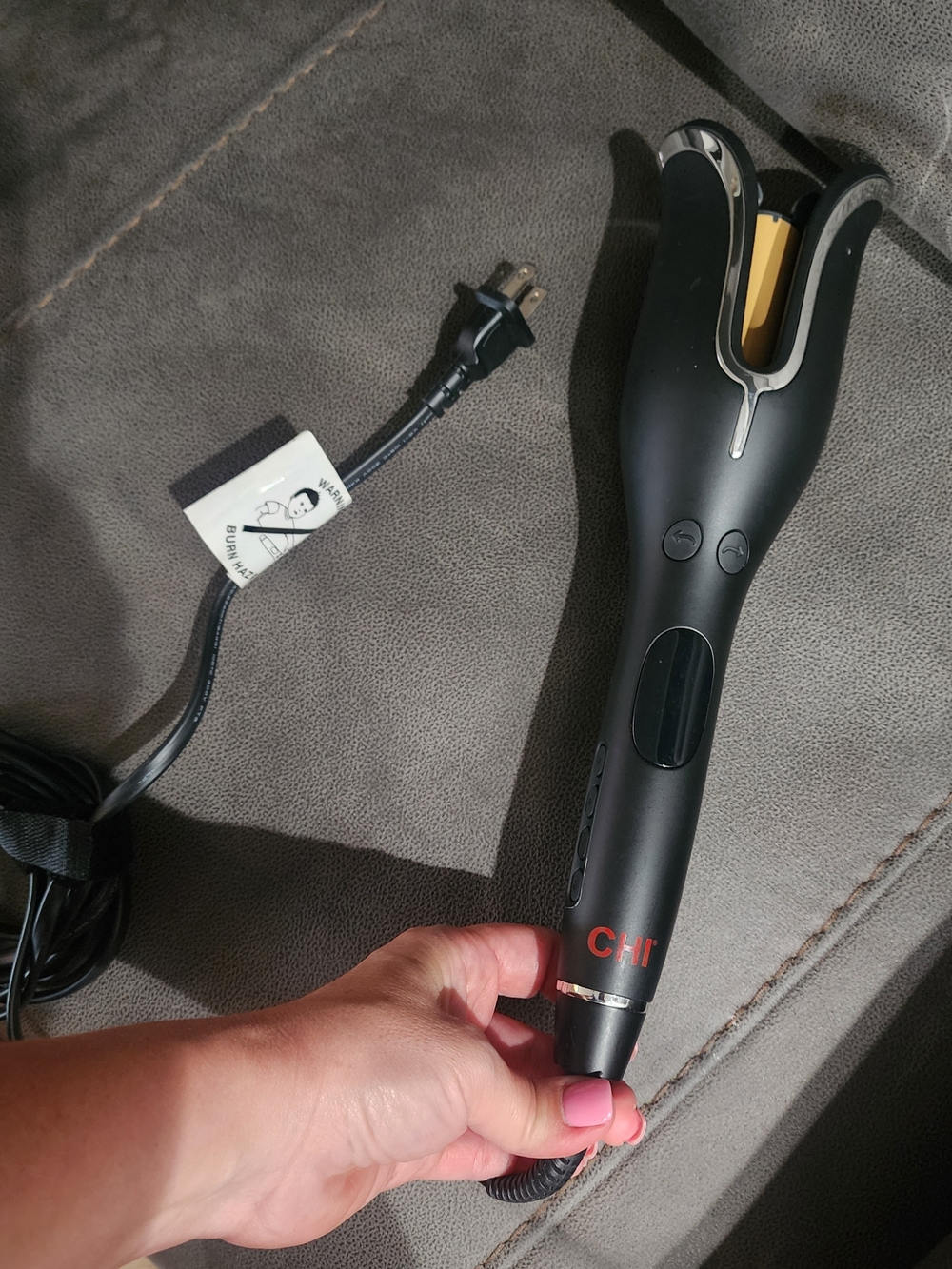 CHI Black Automatic Hair Curler with Gold-Tone Barrel